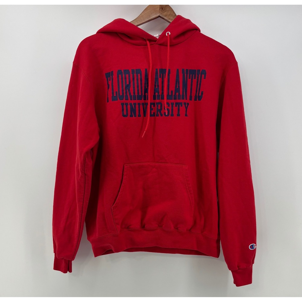 Florida Atlantic University FAU Champion Hoodie Men's Medium Red Pullover